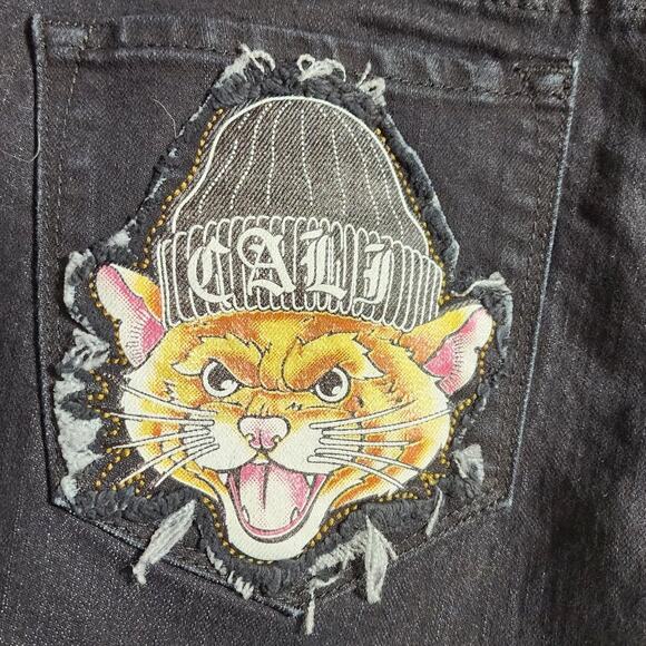 Fatal Womens Shorts *RARE* Cali Kitty Black Shorts Size 28 - Picture 3 of 6